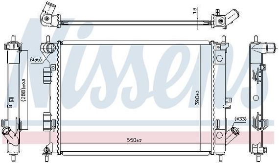 Радіатор двигуна Hyundai Elantra Hyundai i30 1.6 GDI 2010-253103X010 253103X011 Механічна КПП | Зображення 1