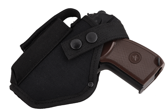 Кобура для пістолета Макарова ПМ поясна із чохлом під магазин лівостороня oxford чорна 0011601 ms