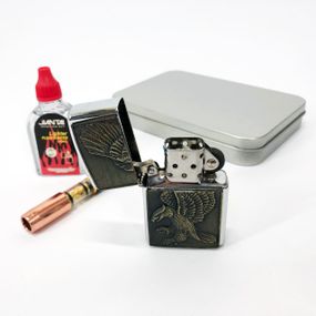 Сувенир зажигалка, Ветрозащитная зажигалка, Зажигалка на день рождения бензин HP-40