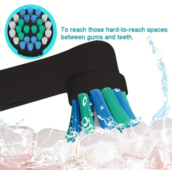 Змінні насадки для електричної зубної щітки Oral-B 16 шт., підходять для Precision Clean, Advance Power та ін. Чорні | Зображення 5