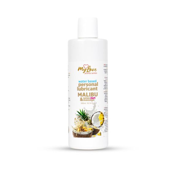 Водний лубрикант 2в1 для інтимної близькості та масажу MyLove Aroma Series Malibu, 300 мл Sex Aura