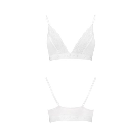 Еластичний топ з мереживом Passion PS001 TOP L, white | Зображення 3
