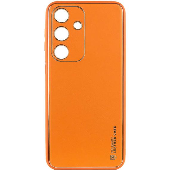 Шкіряний чохол Xshield для Samsung Galaxy S23 Помаранчевий / Apricot