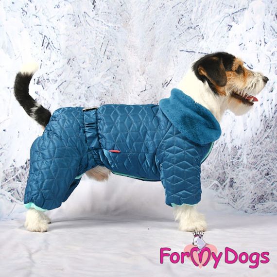 Зимний комбинезон для больших собак For My Dogs "Прошивка" синий | Зображення 4