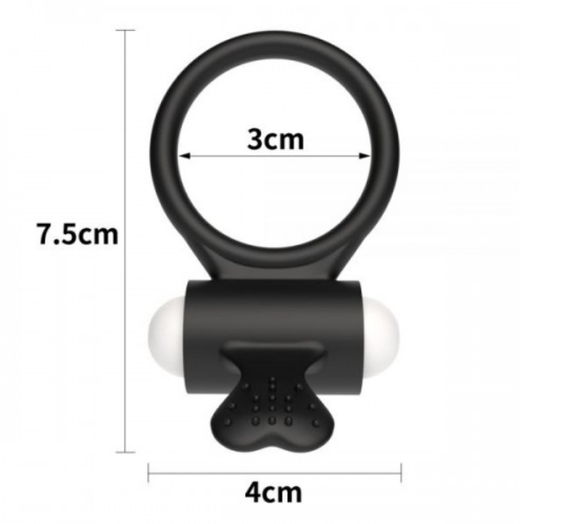 Эрекционное виброкольцо Power Clit Cockring , Black sexstyle | Зображення 1