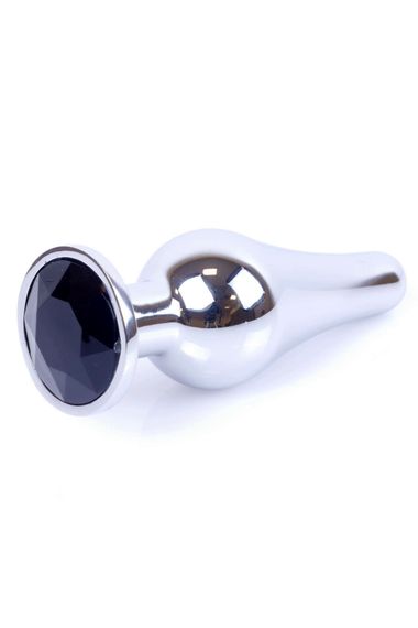 Анальная пробка Boys of Toys Jewellery Silver Long Plug Черный 3 см