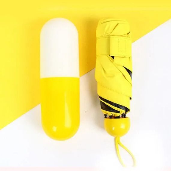 Капсульна парасолька / Міні парасолька mybrella / Кишенькова парасолька / Парасолі для дівчат. QL-782 Колір: жовтий | Зображення 5