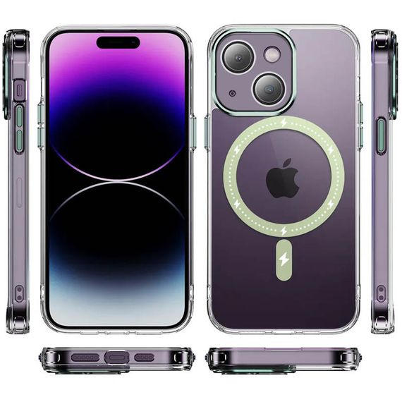 Чохол TPU+PC Colorful with MagSafe для Apple iPhone 13 (6.1") Green | Зображення 1