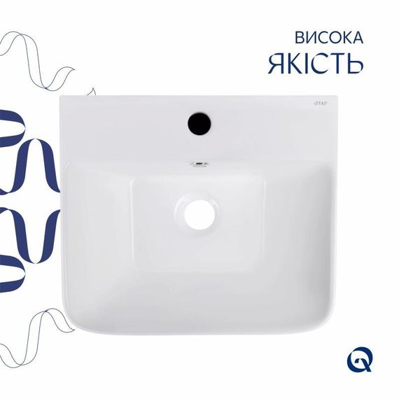 Комплект Qtap Tern: Раковина підлогова моноблок 440х380х830 мм White + Донний клапан PU02O | Зображення 4