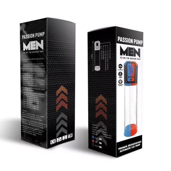 Автоматична вакуумна помпа Men Powerup Passion Pump Blue, LED-табло, перезаряджувана, 8 режимів Sex Aura | Зображення 4