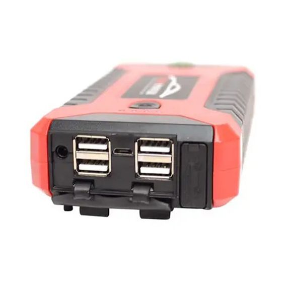 Пускозарядний пристрій червоний JUMP STARTER JX27 WITH PUMP 99800 мАг • Автомобільний стартовий блок з компресором та зарядкою | Зображення 2