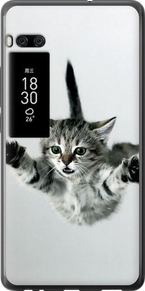 Чехол на Meizu Pro 7 Летящий котёнок "2322u-1044-17620"