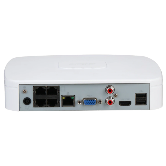 DHI-NVR2104-P-I2 4-канальний 1U 4PoE 1HDD WizSense Відеореєстратор Dahua | Зображення 1