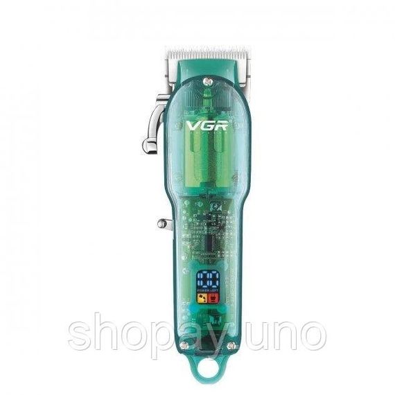 Профессиональная машинка для стрижки V-660 Professional Clipper Transparent Green • Аккумуляторная машинка для волос VGR V-660 | Зображення 1