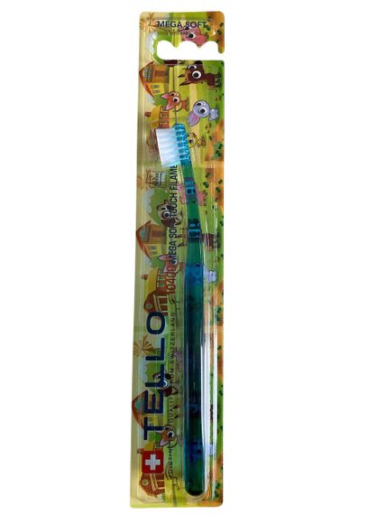Дитяча зубна щітка Tello Kids 10400 Mega Soft (від 0 до 5 років), синя