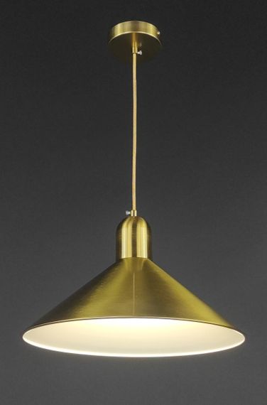 Люстра підвісна на 1 лампочку 27717 Латунь 25-150х35х35 см. | Зображення 2