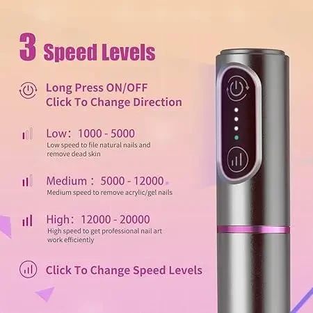 Фрезер для нігтів, набір пилок для нігтів 13 в 1, професійний портативний фрезер | Зображення 1