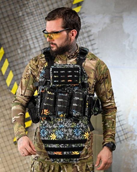 Плитоноска 4 швидких скидань з напашником NETFLIX VTM   ПП4638