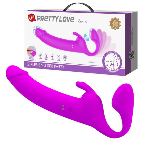 Безремневий страпон ZANINI, 10 vibration functions 10 thumping functions Sex Aura | Зображення 1