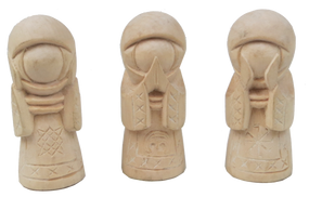 Набор деревяных статуэток ручной работы Ничего не вижу, не слышу, не расскажу