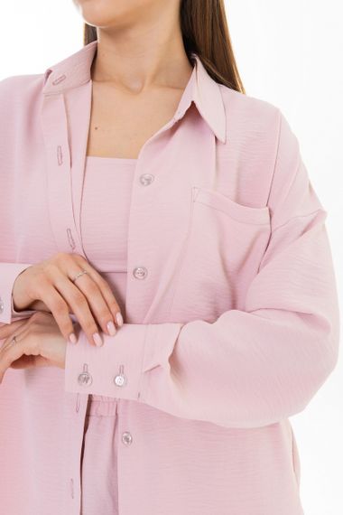 Костюм четверка 4Profi Рубашка + Штаны + Шорты + Топ  пудровый размер M | Зображення 4