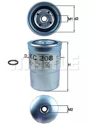 Фільтр паливний MAHLE/KNECHT Mitsubishi, MAHLE/KNECHT (KC208) | Зображення 2