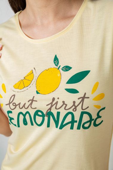 Жіноча піжама з принтом, колір жовтий, 243R7051 | Зображення 4