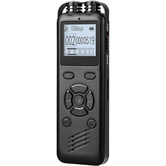 Профессиональный цифровой диктофон Savetek GS-R69, 16 Гб, стерео, с голосовой активацией и шумоподавлением, до 54 часов записи | Зображення 2