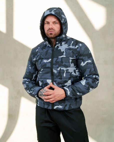 Мужская демисезонная куртка каммуфляжная утепленная BD0042 размер S, цвет серый | Зображення 2