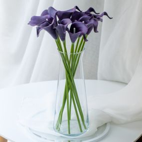 Калла на ножке искусственная В-21 см Упаковка 10 шт. Цвет: фиолетовый DF-26