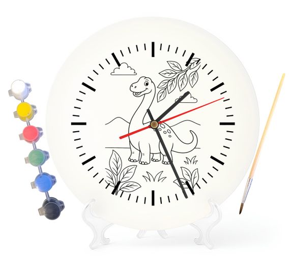 Детский набор для творчества часы раскраска Динозавр Диплодок 30 см (Г0053)