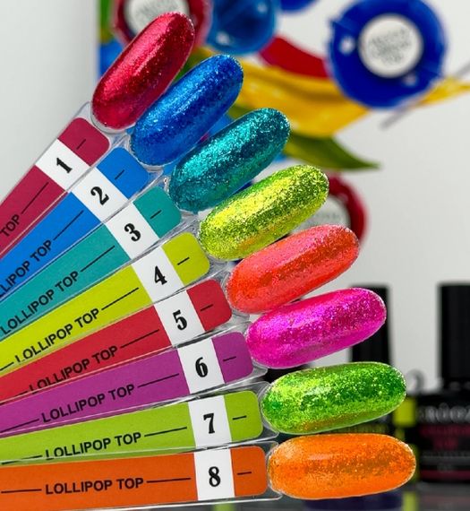 Вітражний топ Crooz Lolipop Top №6 (солодкий неоновий рожевий із магічним світінням) 8мл | Зображення 7