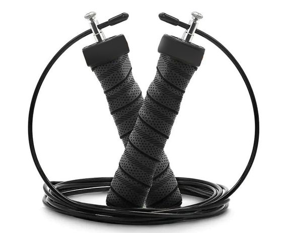 Скакалка швидкісна 4yourhealth Cross Weighted Rope 2.5m. на підшипниках, регульована 1146 Чорна | Зображення 1