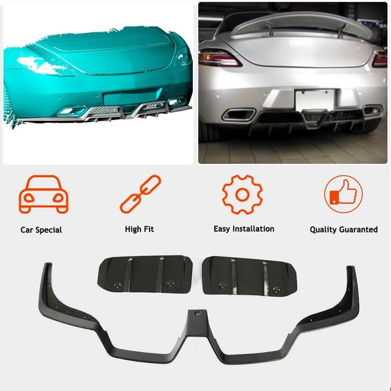 Дифузор заднього бампера (Карбон) для Mercedes SLS C197 2010-2014 рр | Зображення 1