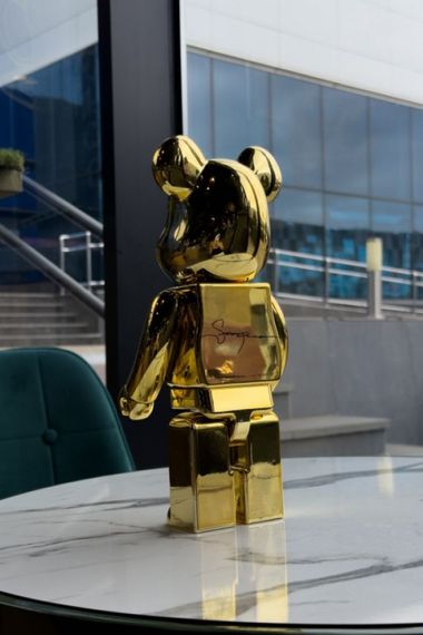 Bearbrick Gold X-Large дизайнерська статуетка ведмідь Беарбрік 28 см mb014, колір золотий | Зображення 5