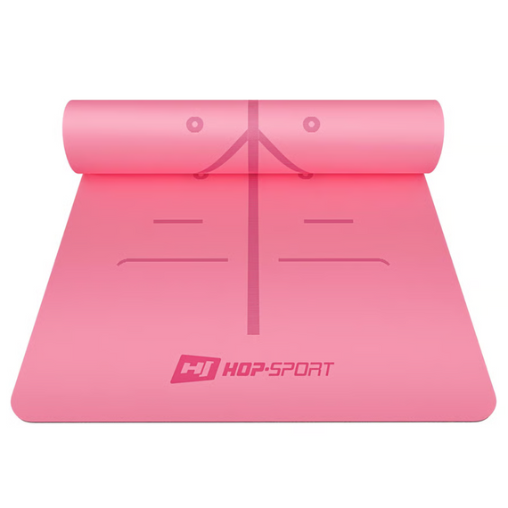 Йога-мат Hop-Sport PU 0,5см 183 x 68см HS-P005GM рожевий | Зображення 4