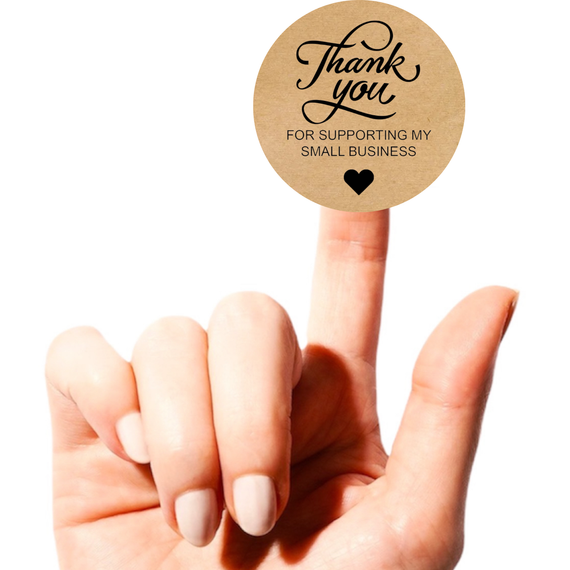 Этикетка круглая крафт "Thank You 05", Диаметр 50 мм, 250 шт/рулон, Viskom | Зображення 1