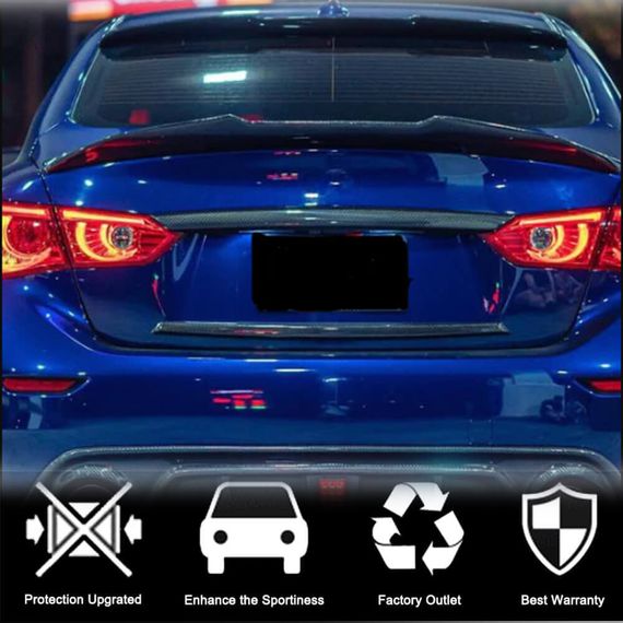 Накладка на крышку багажника (для Q50 Base/Sport 2014-2017, Карбон) для Infiniti Q50/Q60 | Зображення 1