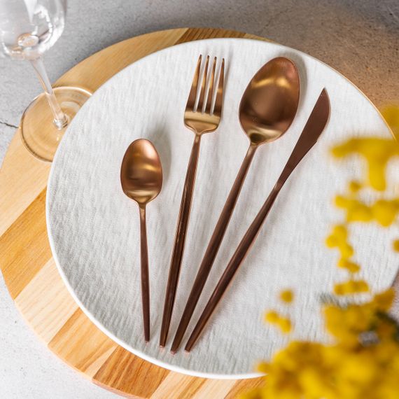 Набір столових приборів 24 предмети столовий набір на 6 персон Бронза HP-20-18 | Зображення 3