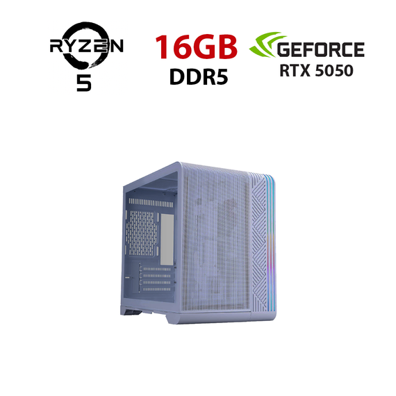Игровой ПК STALKER Tower / AMD Ryzen 5 8400F (6 (12) ядер по 4.2 - 4.7 GHz) / 16 GB DDR5 / 256 GB SSD + 1000 GB HDD / nVidia GeForce RTX 5050, 8 GB GDDR7, 128-bit б/у