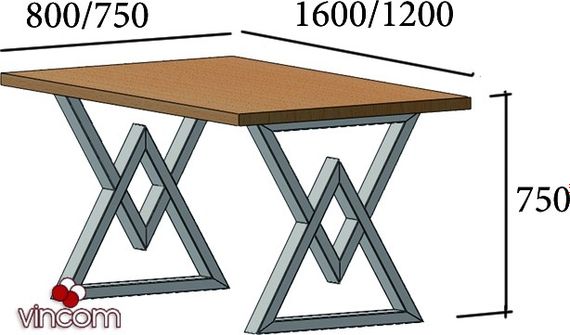 Стол Metall-design Астон 7501600800 | Зображення 4
