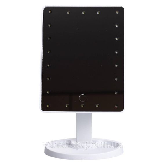 Настільне дзеркало з підсвічуванням 22 LED для макіяжу 21х16 см прямокутне на ніжці USB Біле HP-10-4AW | Зображення 2