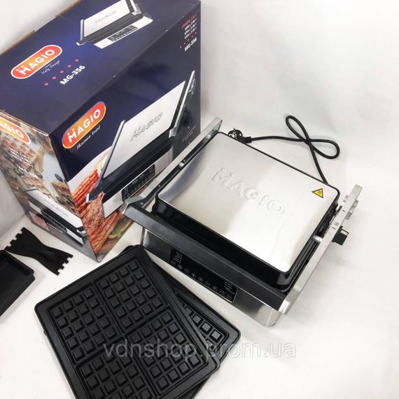 Настільний електрогриль домашній Magio, Сендвічниця зі змінними насадками, Домашній гриль для стейків NY-79 | Зображення 1