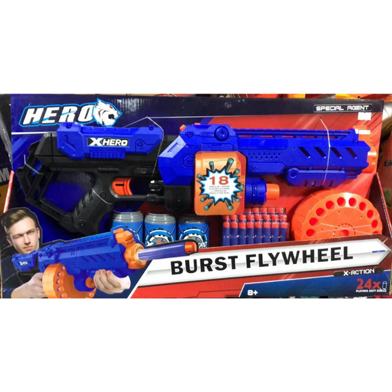 Дитячий пістолет-бластер Nerf XHero, Автомат на 3 мішені   знижка