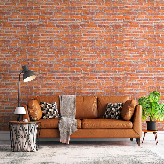 Декоративна 3D панель самоклейка 700х770х3мм Руда Катеринославська цегла (044-3) SW-00000696 | Зображення 4