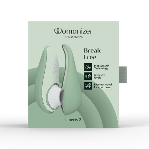 Вакуумний кліторальний стимулятор Womanizer Liberty 2 Sage, 8 режимів, магнітна кришечка | Зображення 9