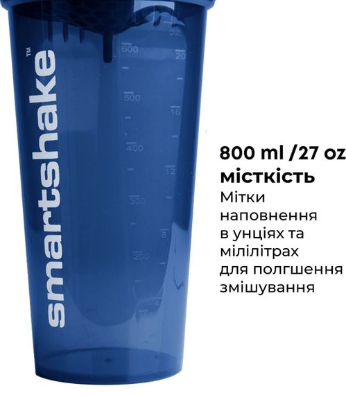 Шейкер спортивний Smartshake Lite 1000ml Glossy-Navy Blue | Зображення 4