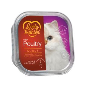 Вологий корм для дорослих котів після стерилізаціі з м'ясом птиці Lovely Hunter Sterilised with Poultry 85 г