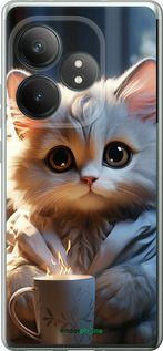 Чохол на Realme GT 6T Білий кіт "5646u-3750-2448"