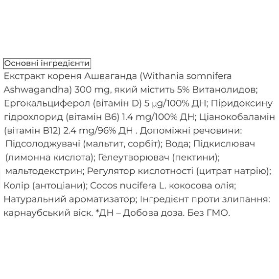 Комплекс для профилактики нервной системы Biocyte Stress Gummies 60 Gummies | Зображення 1